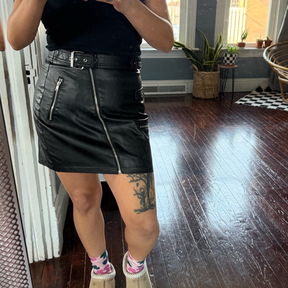 Belted Pleather skirt!